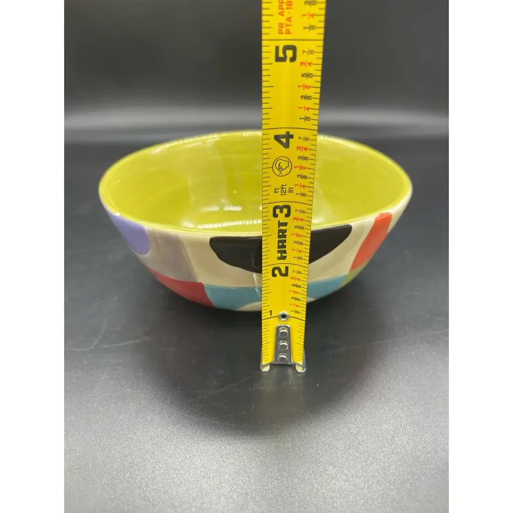 Pier 1 Urban Dot Earthenware Set of 2 Cereal Bowls 6” *Small Paint Chip on each